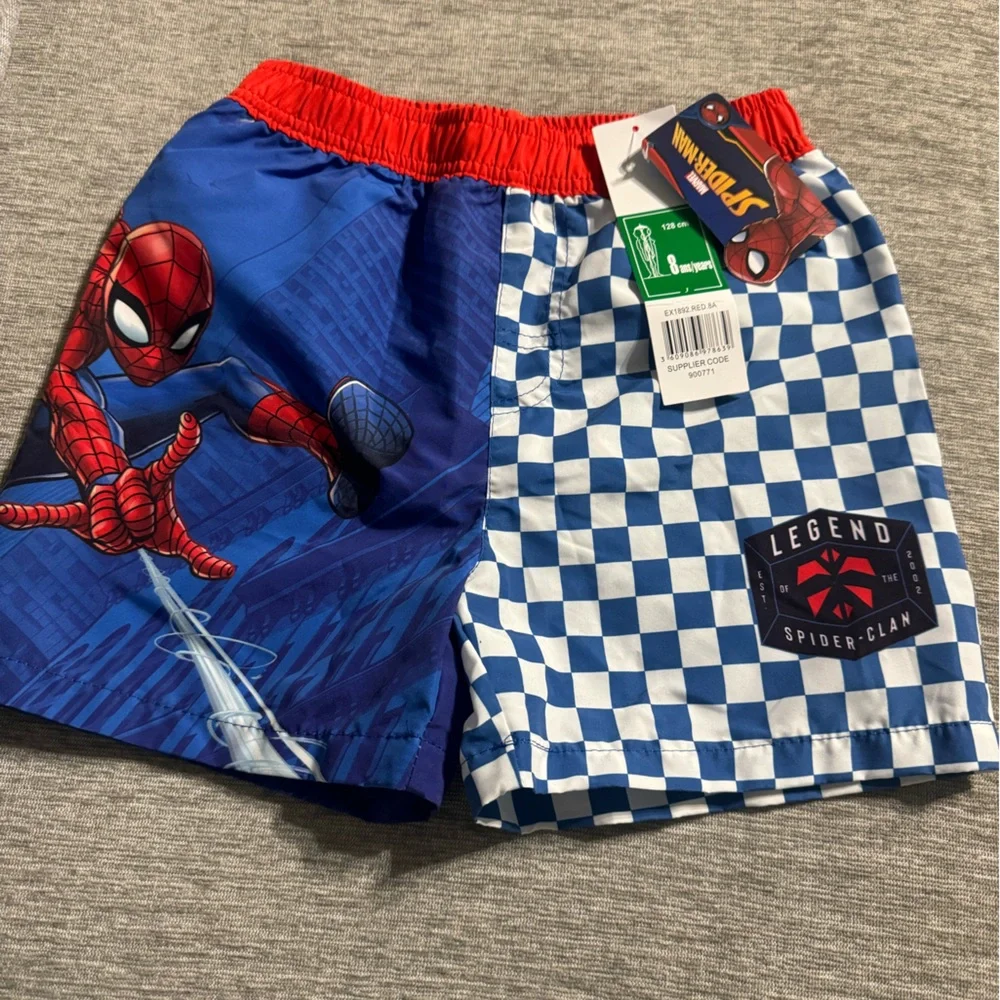 Marvel Spider-Man Blue and Red Kids Swim Trunks
